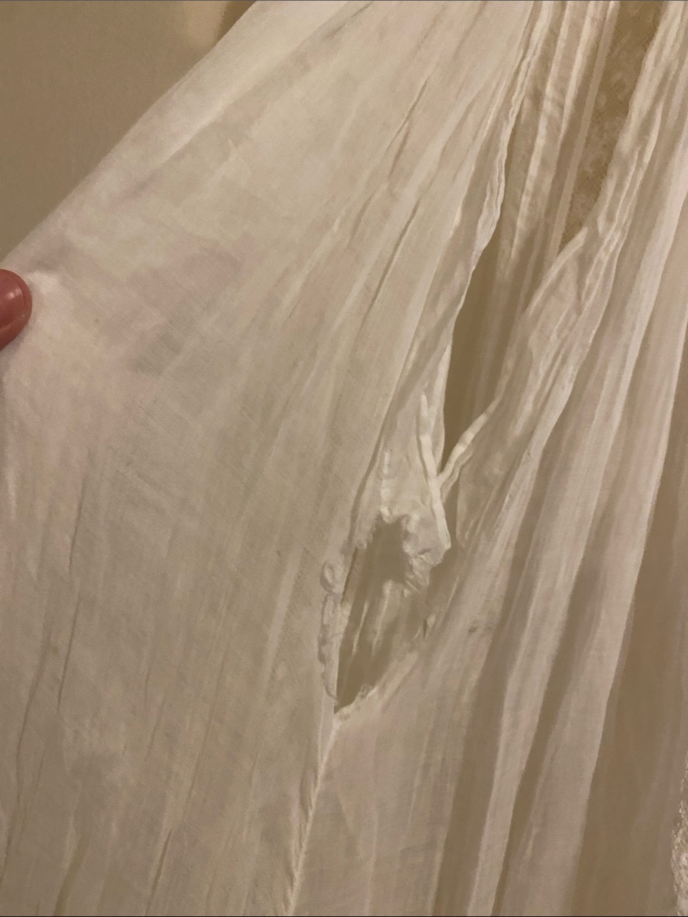Vintage Handmade White High Low Prairie Maxi Skirt XXS Cottagecore - Picture 10 of 16
